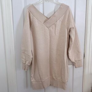 Burberry Cotton Blend V-Neck Sweatshirt  Dress